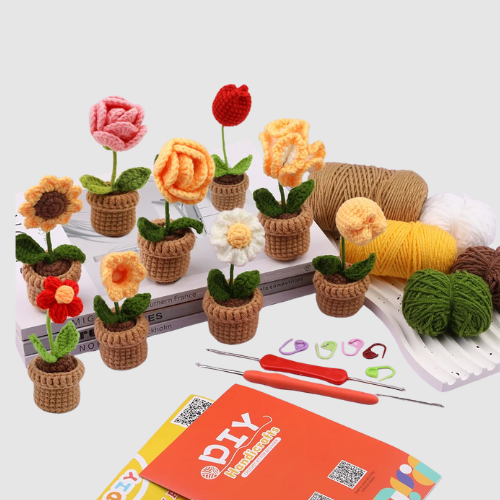 Kit de Crochet - 6 Fleurs en Pot