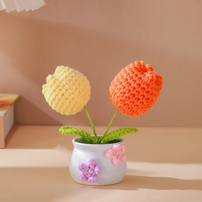 Fleurs crochetées & Vases décoratifs